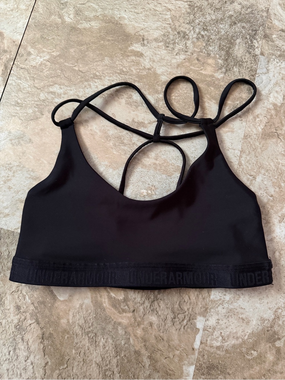 Under Armour Black Strappy Tie-Back Sports Bra